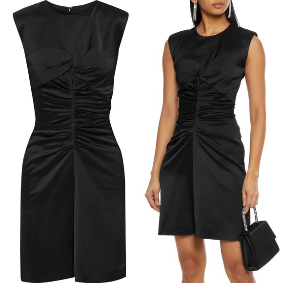Isabel Marant Esta Ruched Satin Mini Dress